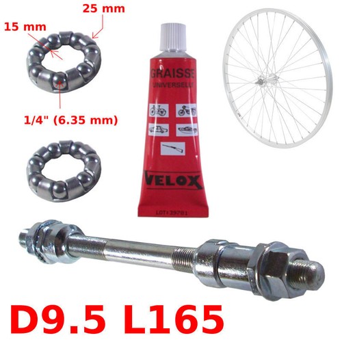 Set rear axle 165 mm - set,